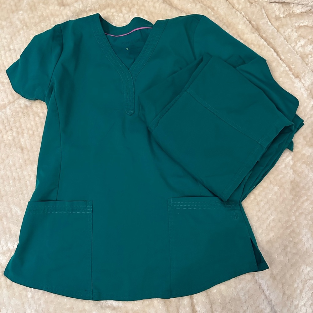 Teal purple label Scrub Top and Pants Set